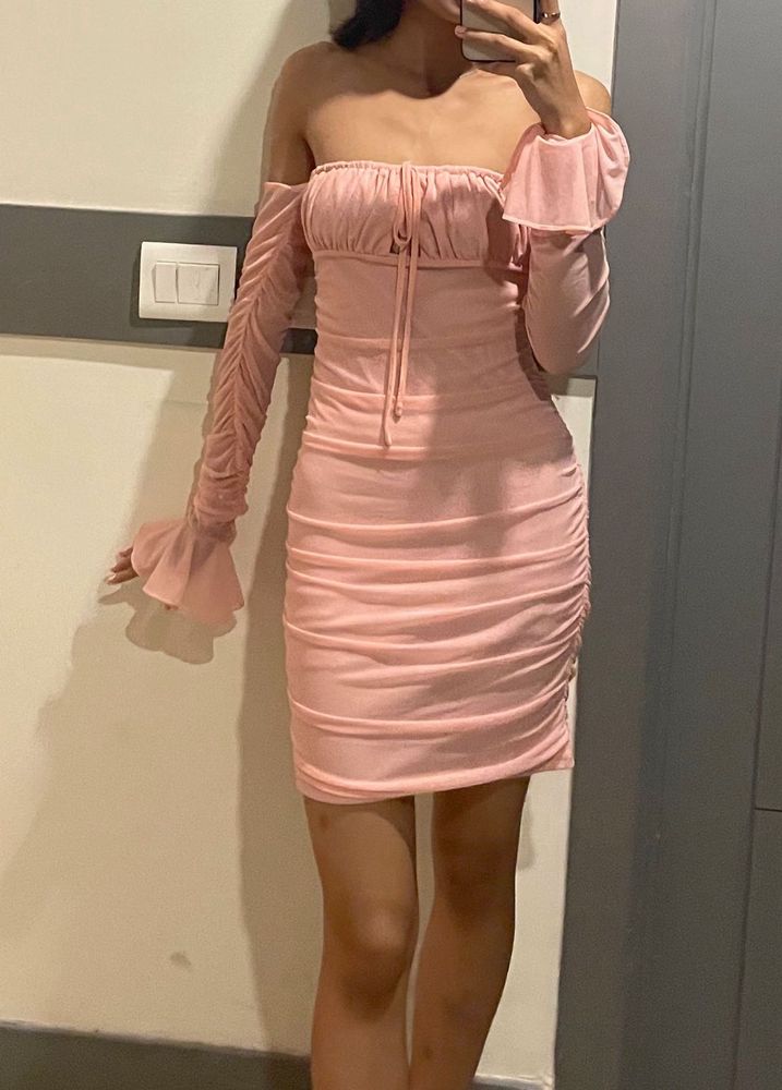 Pink Ruffle Mesh dress