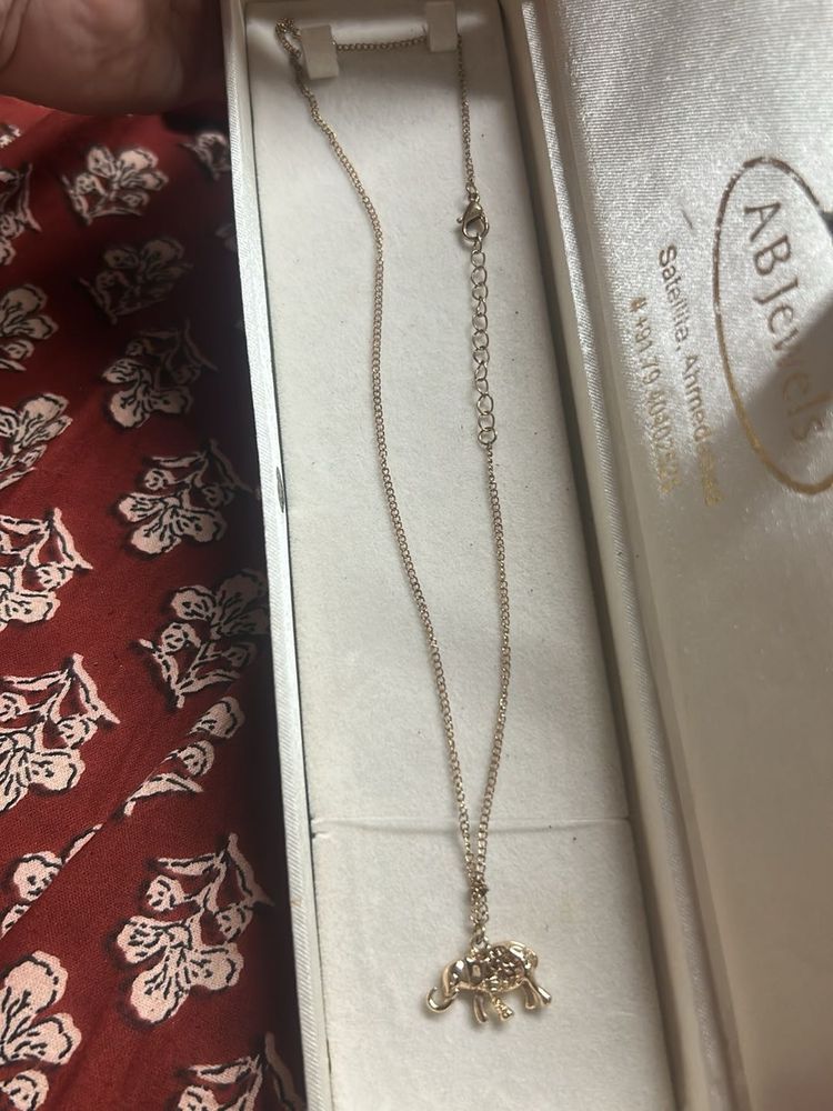 Delicate Gold Elephant Pendant Necklace