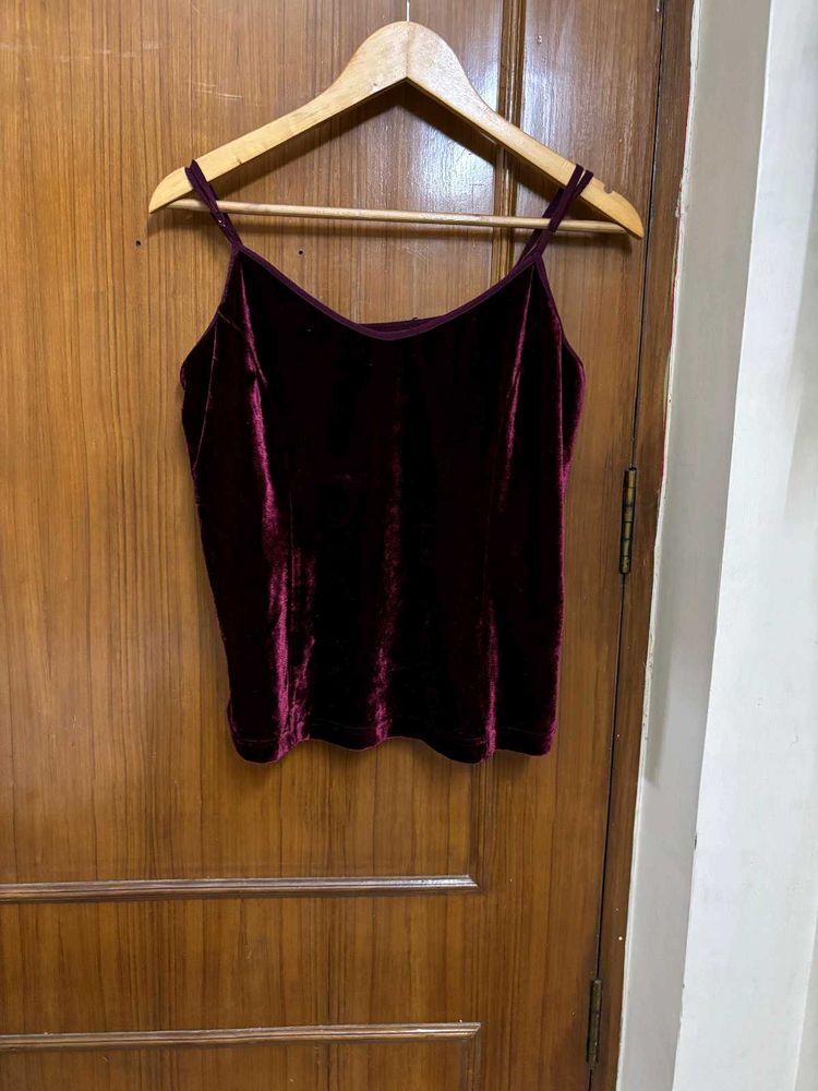 Velvet Wine Camisole Top
