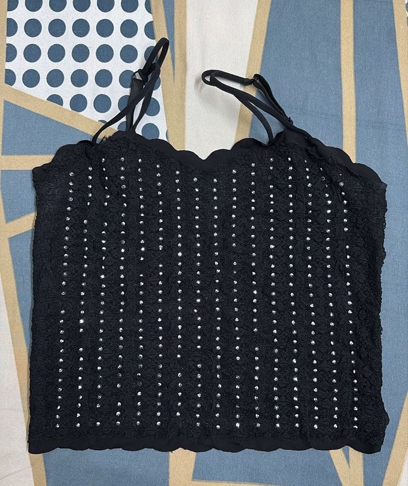 Sparkly Black Cami Top
