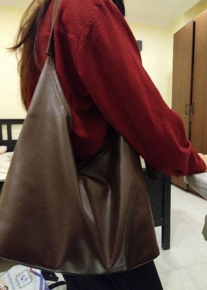 Chic Brown Faux Leather Hobo Bag