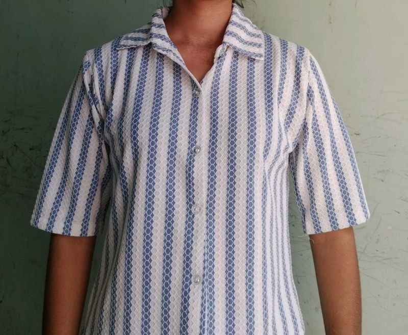 Striped Button-Up Shirt