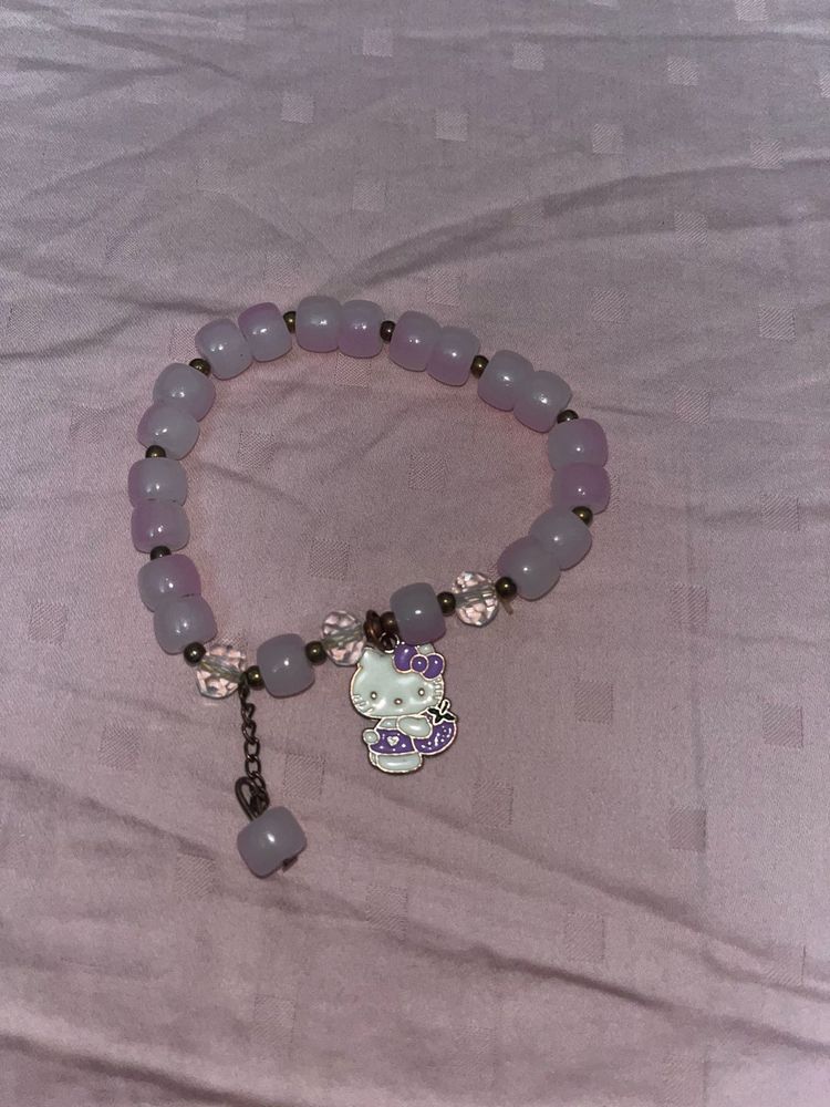 Hello Kitty Beaded Bracelet Pink