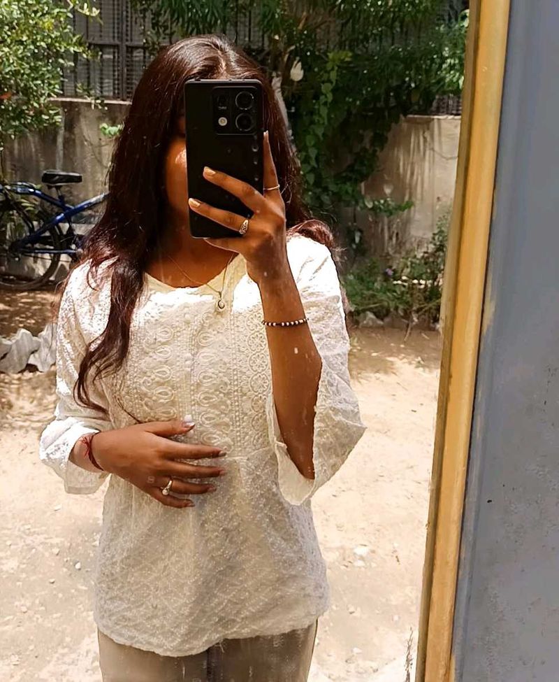 White Chikankari Kurti