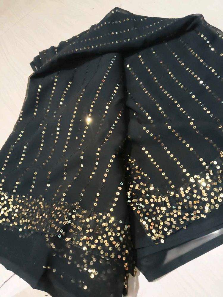 Embellished Black Saree