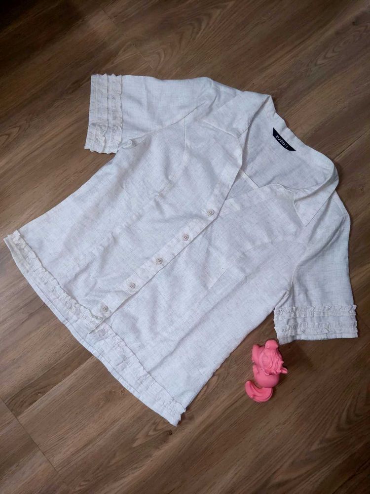 Classic White Button-Up shirt top