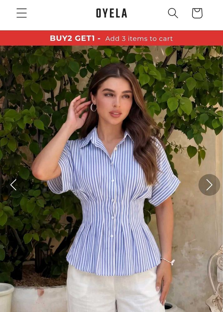 Oyela- Striped Corset fitted Shirt