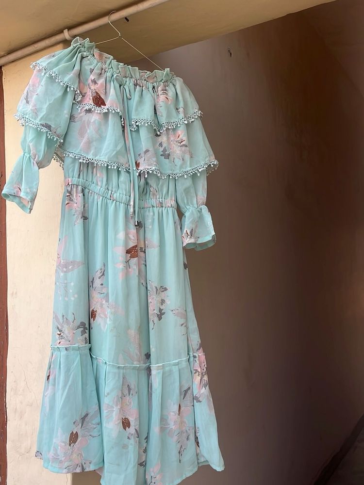 Boho Floral Off-Shoulder Maxi Dress