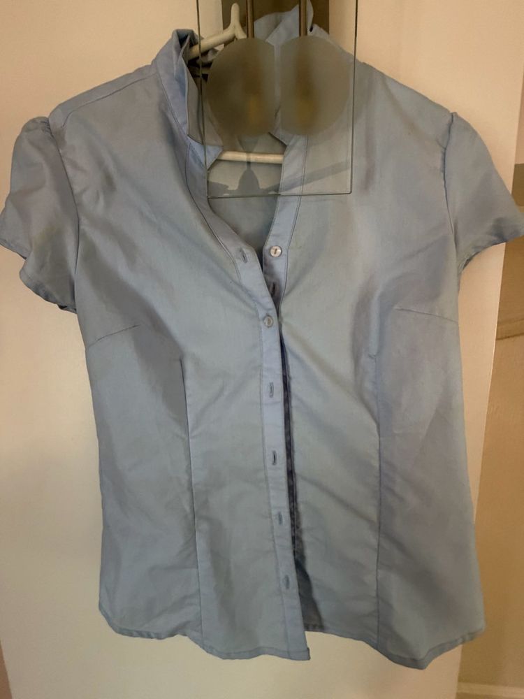 Light Blue Short Sleeve Button-Up Shirt