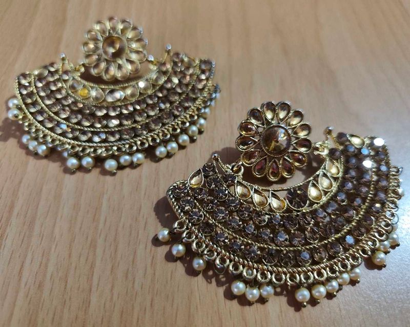 Exquisite Kundan &amp; Pearl Jhumkas