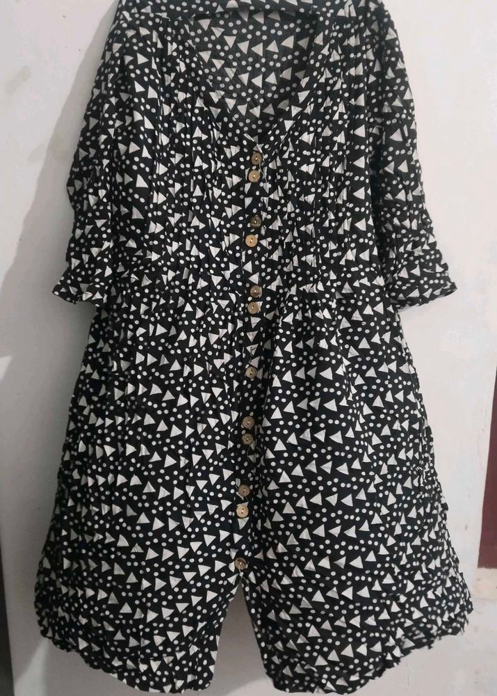 Bohemian Print Kurta with Wooden Buttons