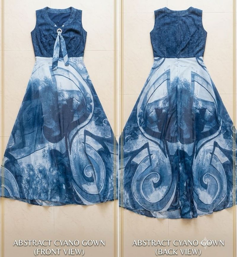 blue cyano gown