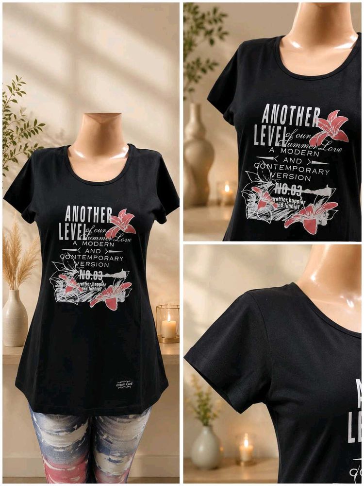 Stylish Black Graphic Print T-Shirt