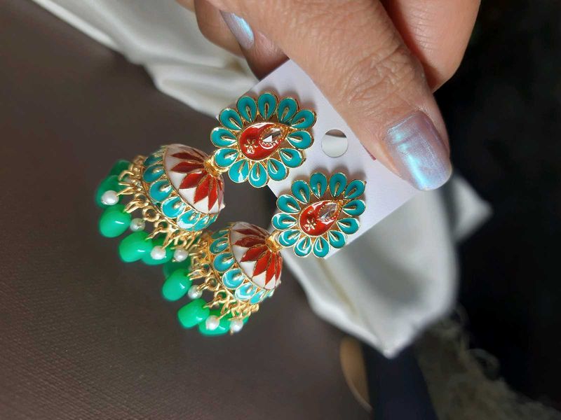 Beautiful MEENAKARI EARRING 💞👌👌