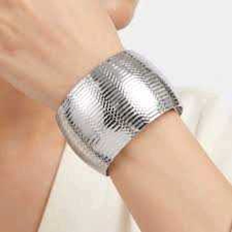 Chic Silver Wide Cuff Bracelet