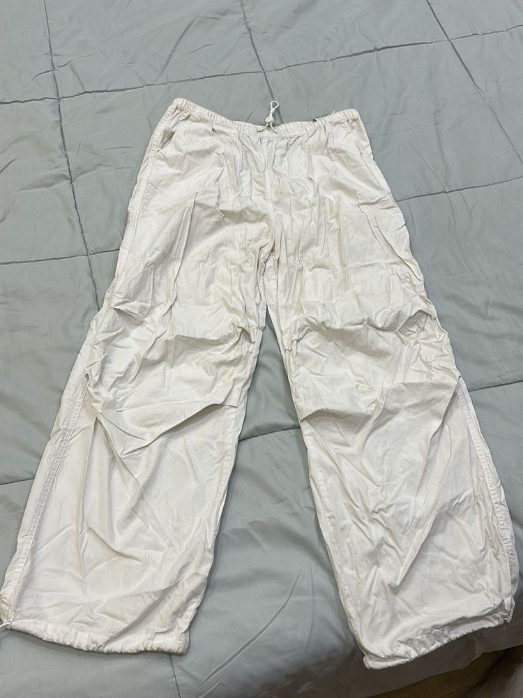 H&amp;M White Parachute Pants