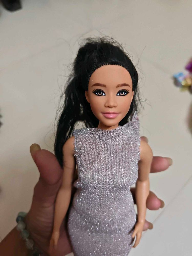 Sparkling Silver Dress Doll
