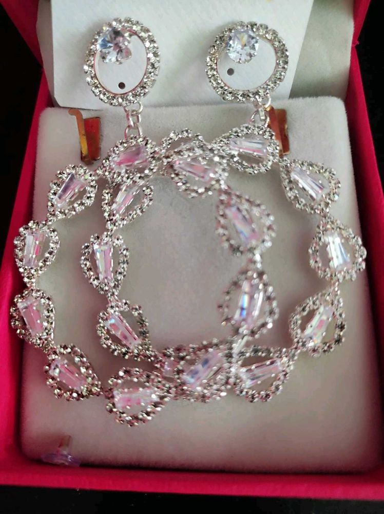 Sparkling Crystal Hoop Earrings