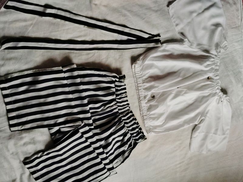 Elegant White Top And Bottom