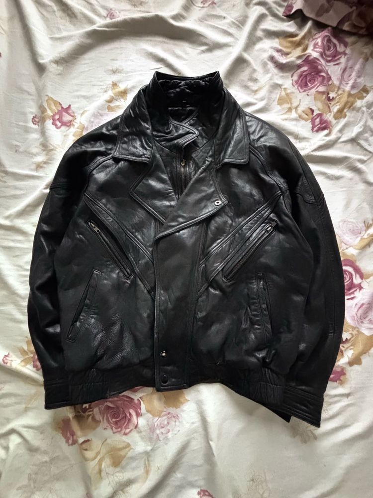 Vintage Black Leather Biker Jacket
