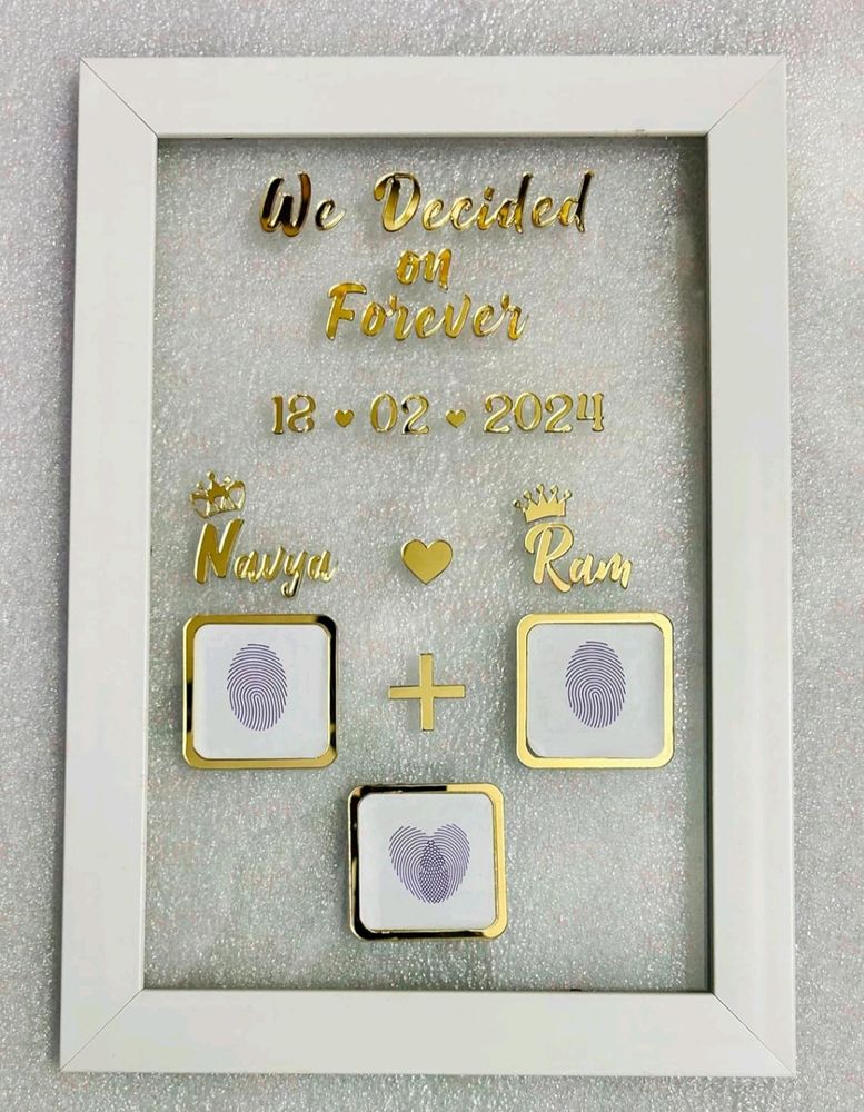 Wooden Couple Thumb Gift | 35x24 CM |Finger Print