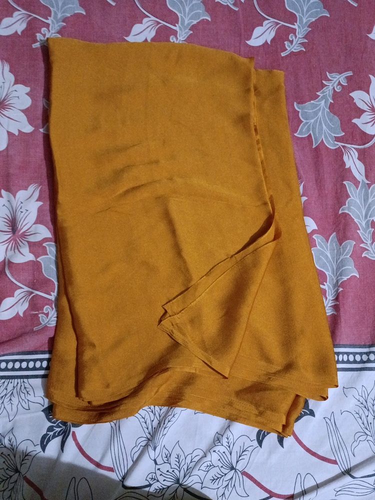 New Mustard Solid Saree