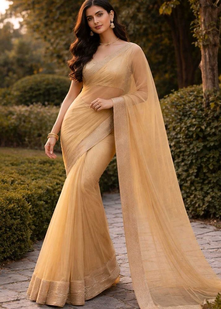 Elegant Golden Saree