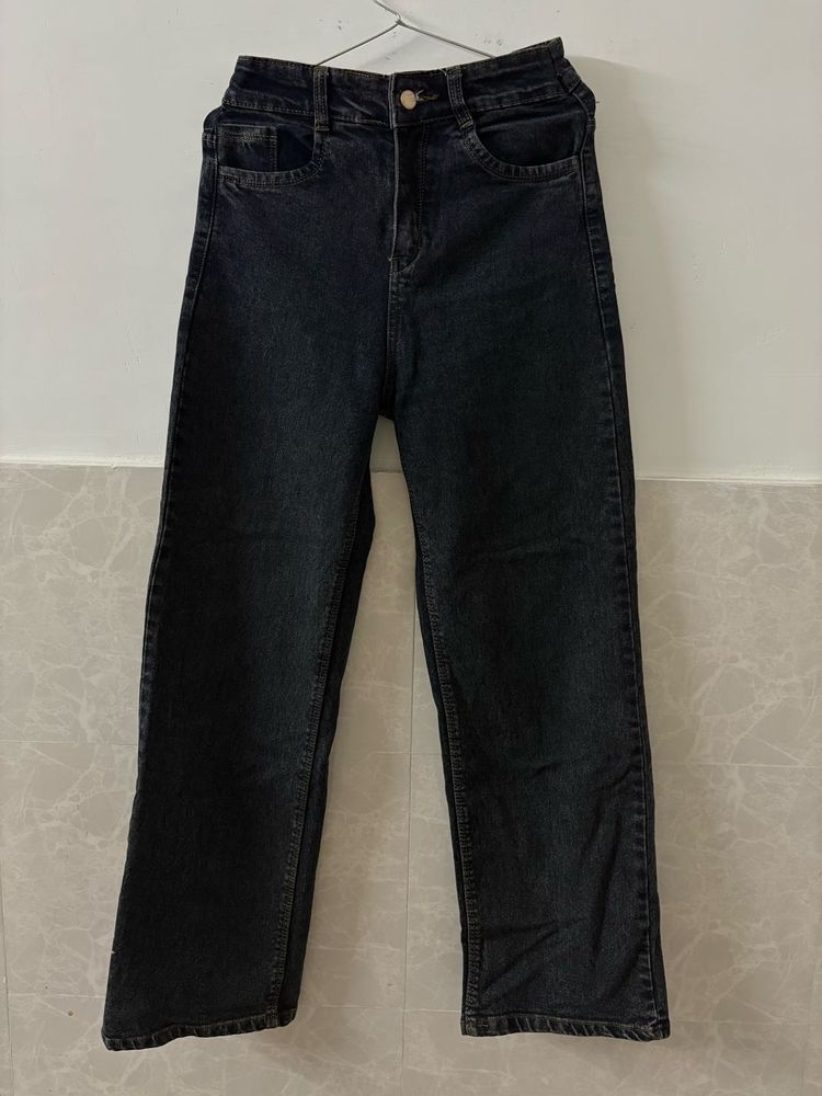 Classic Dark Wash Wide Leg Jeans