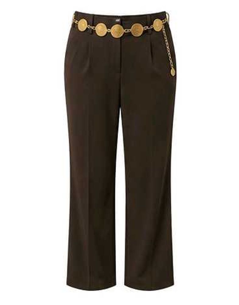 Brown Straight-Leg Trousers