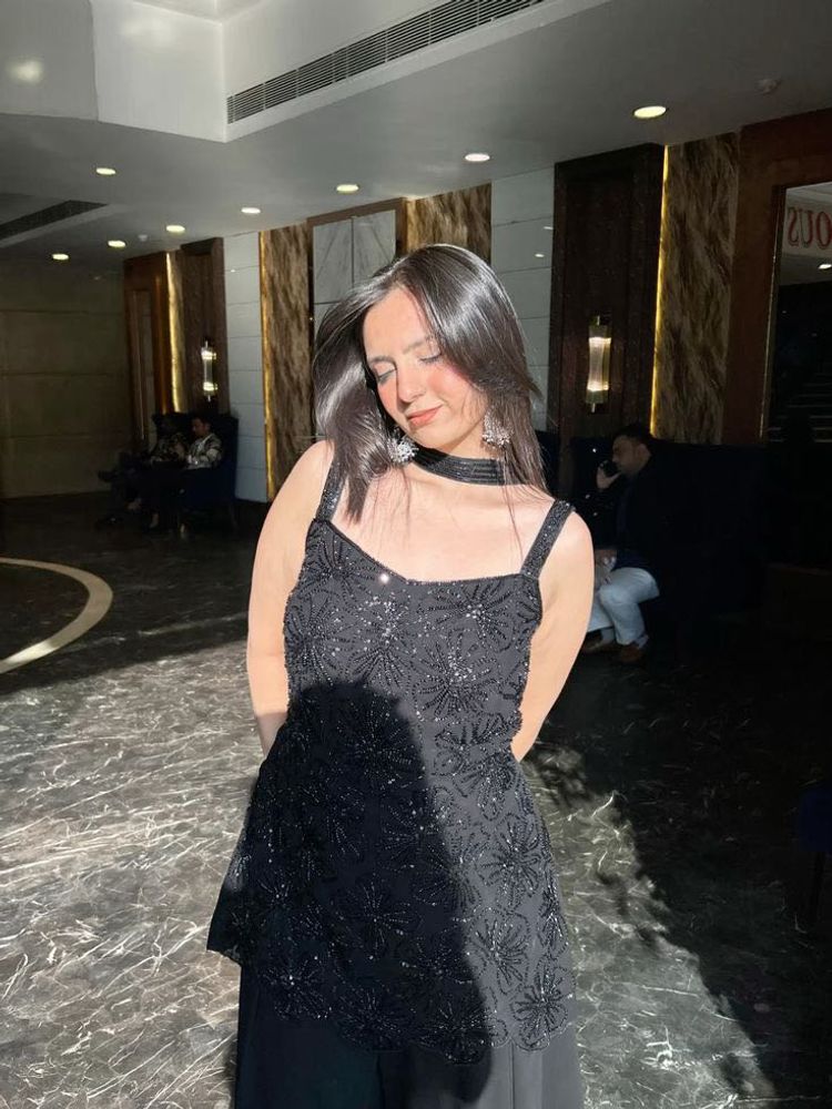 Stunning Black Embellished kurta set