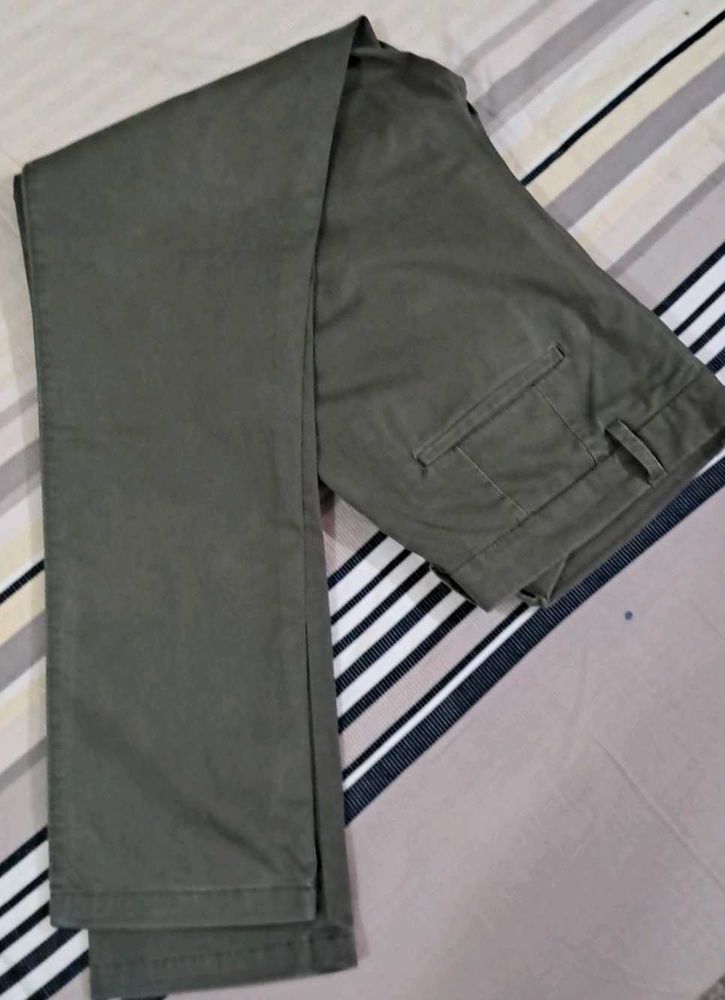 Olive Green Casual Pants