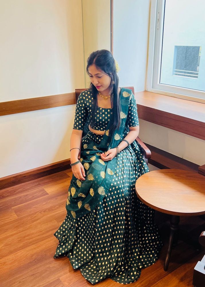 Green Lehenga Choli Set lehanga skirt