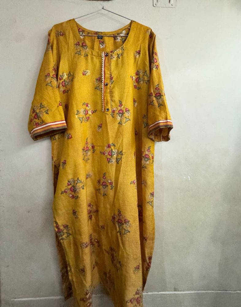 Yellow Floral Kurta