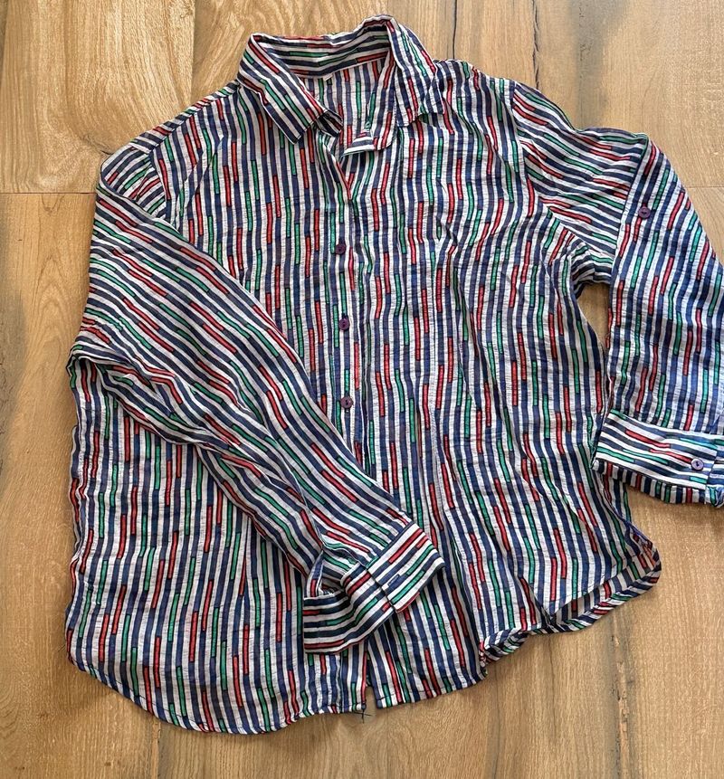 Striped Button-Up Shirt