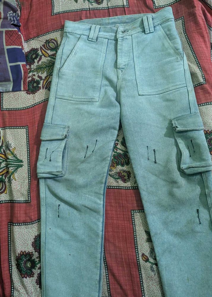 Light Blue Cargo Jeans