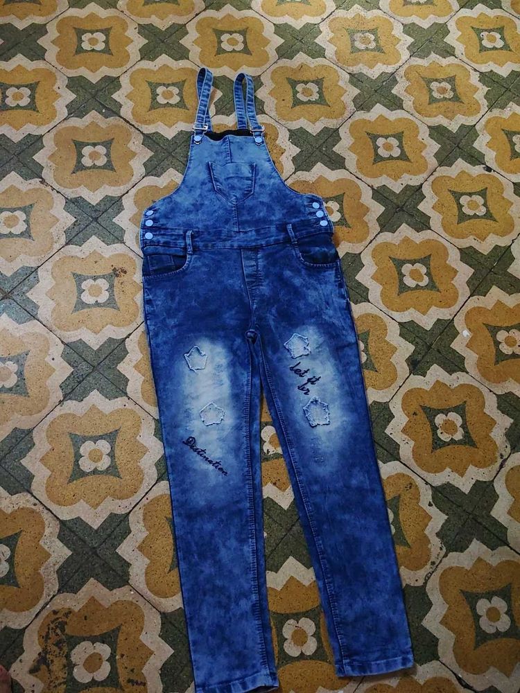 Stylish Blue Denim Overalls