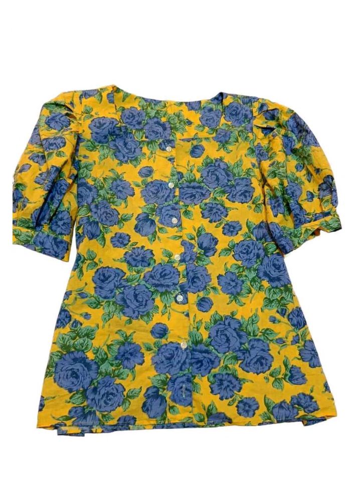 Floral Print Yellow Top