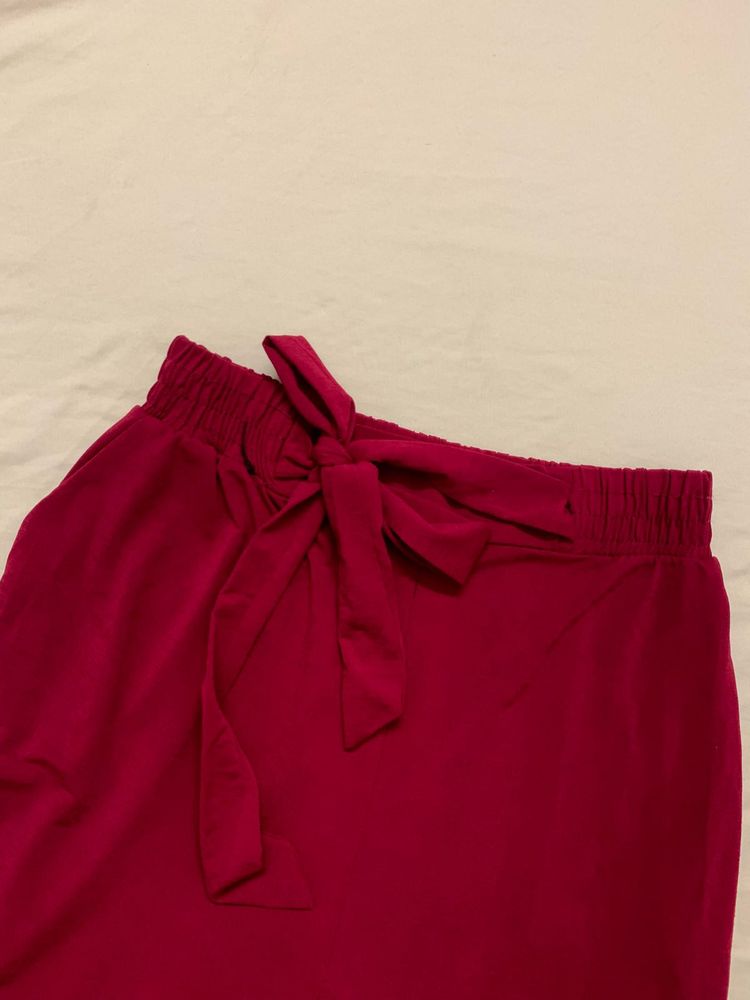 Stylish Red Wide Leg Pants