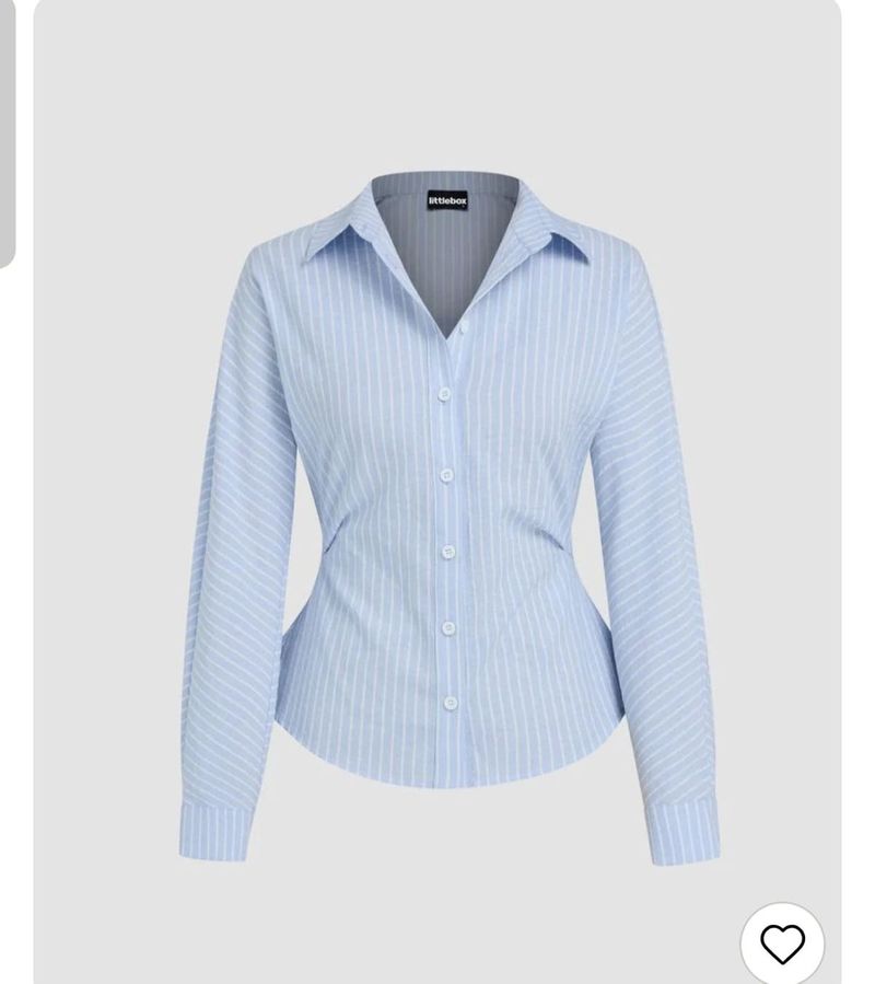 Light Blue Striped Button-Up Shirt