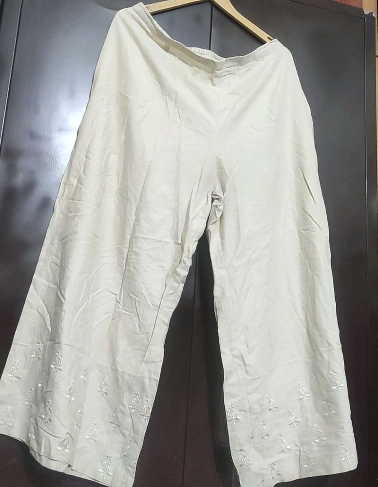 Cream Color Plazo For Girl Or Woman 34 Waist