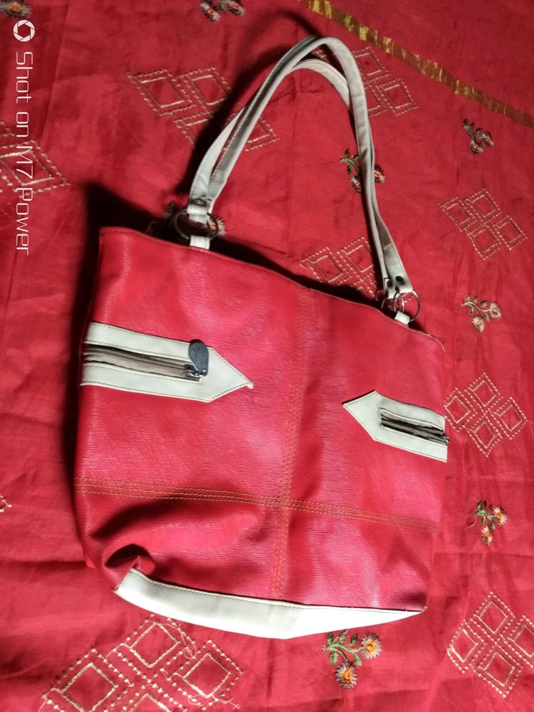 red. vanity bag
