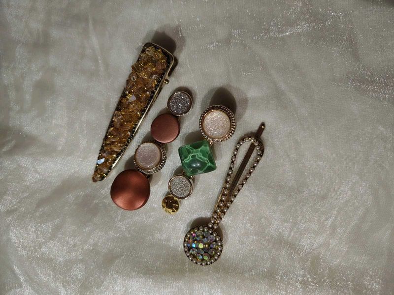 Aesthetic Korean Y2K Hair Clips Set ✨ |