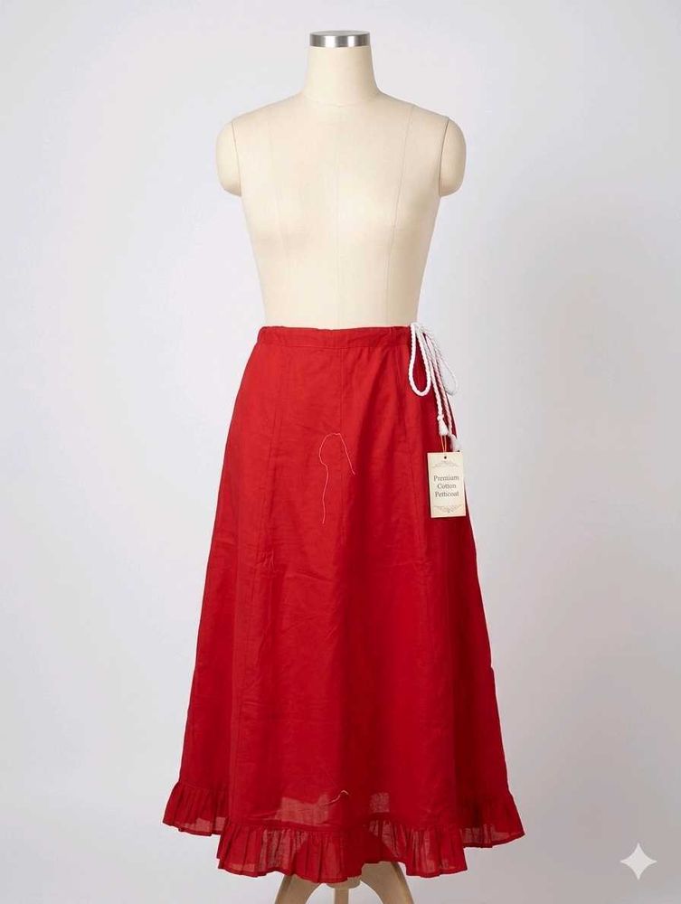 Vibrant Red Ruffled Ethnic Skirt