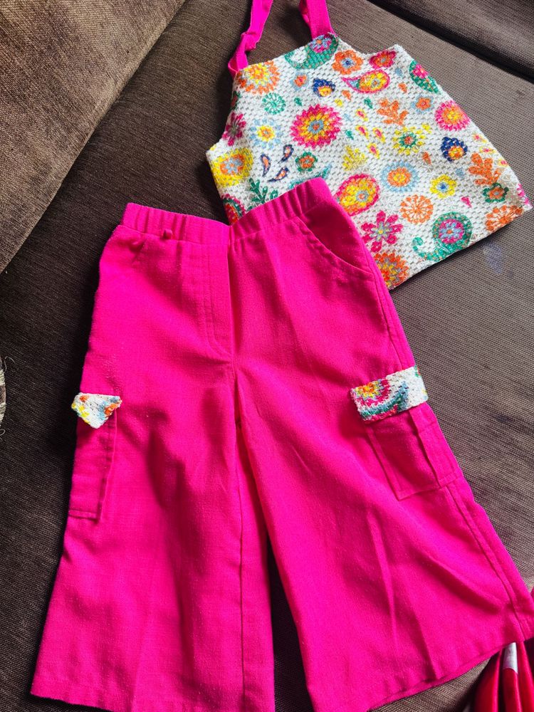 Girls Paisley Pink Pants &amp; Top Set