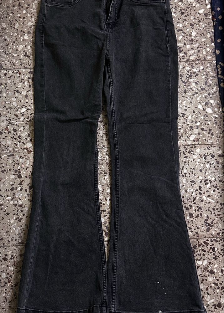 Grey Flared Jeans
