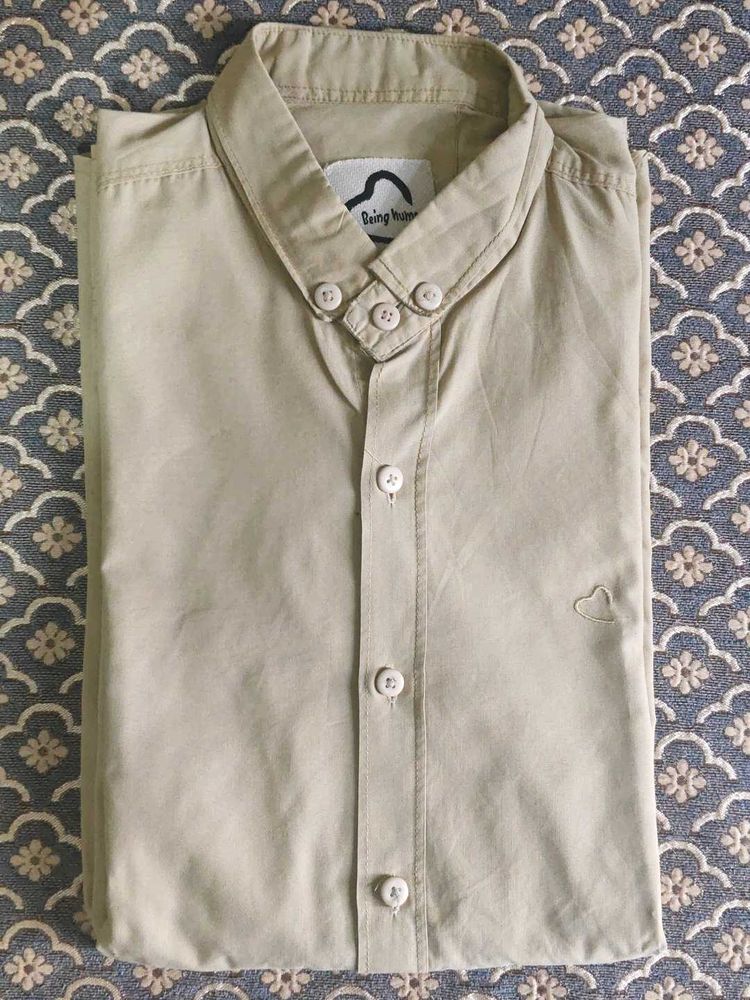 Men's Beige Casual Shirt