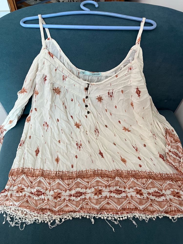 off shoulder top with full sleeve