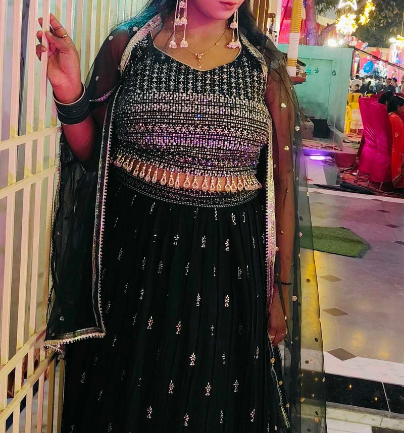 Green Lehenga Choli Set for Mehendi function