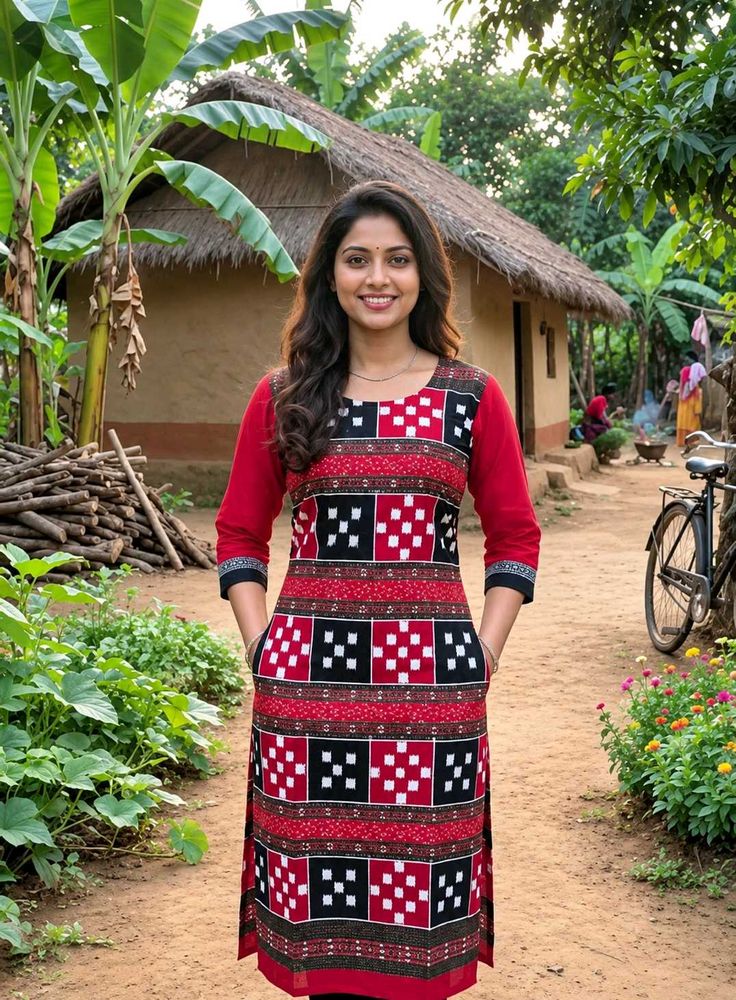 ❤️ Pure Sambalpuri Cotton Kurti ❤️