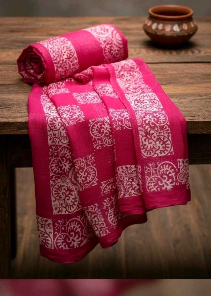 Pink Patterned Cotton Saree 🌸( Kota) 🌸